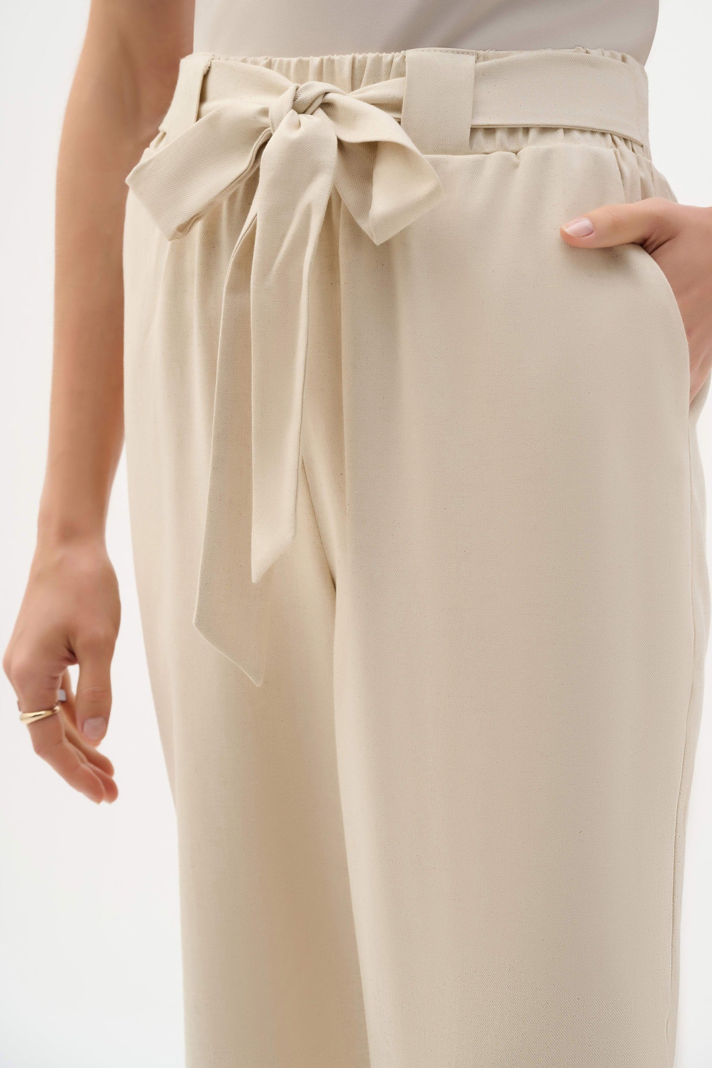 Joseph Ribkoff Linen Woven Pull-On Wide Leg Pants