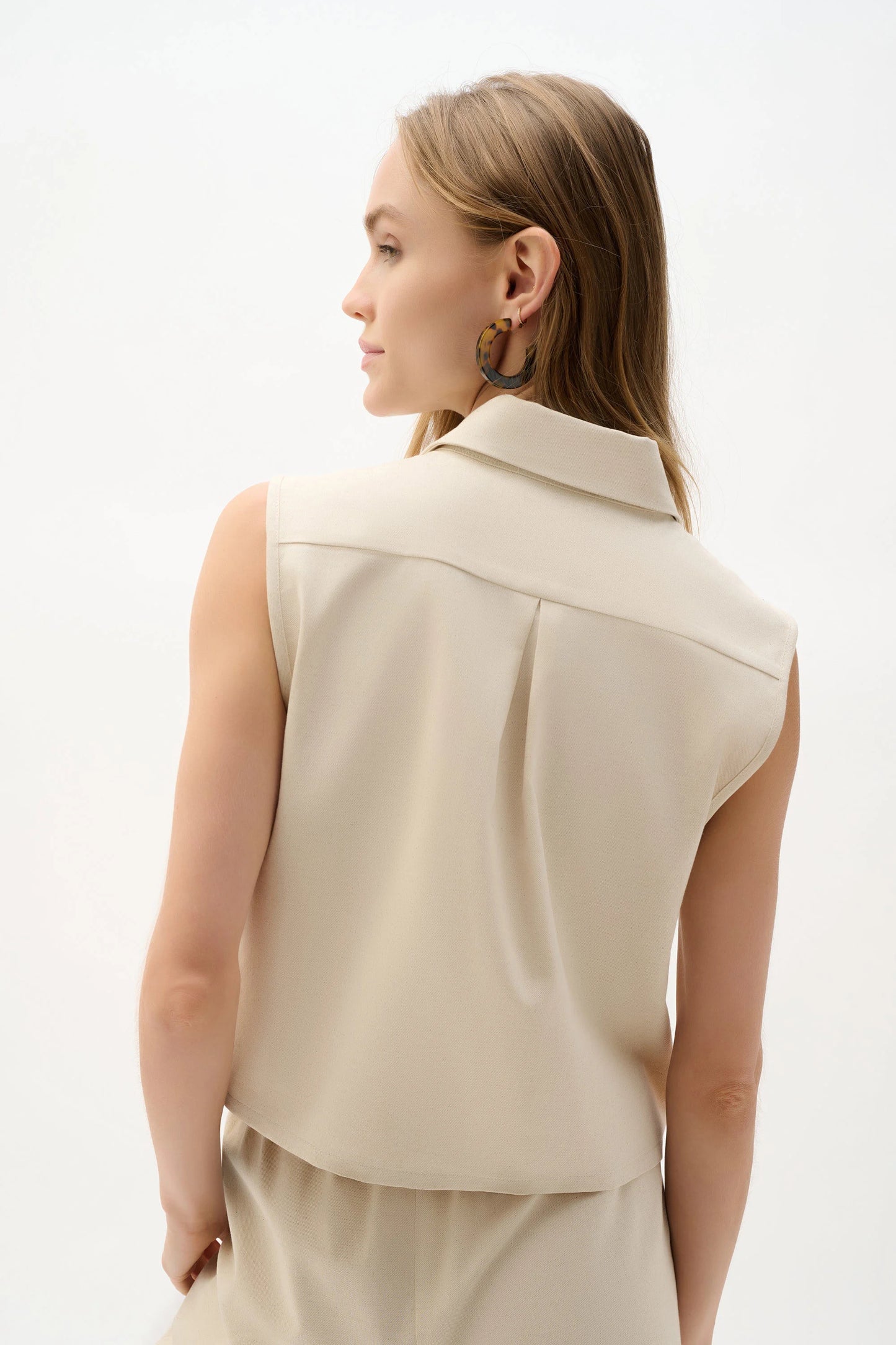 Joseph Ribkoff Linen Sleeveless Straight Shirt Top